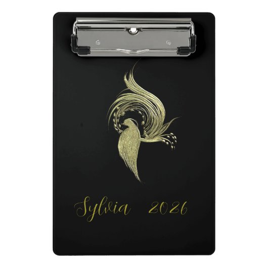 Elegant Nature Art on Black mini clipboard ミニクリップボード (正面)
