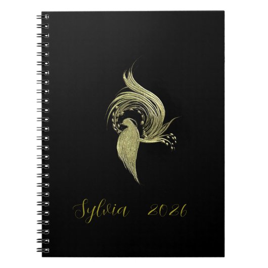 Elegant Nature Art on Black notebook ノートブック (正面)