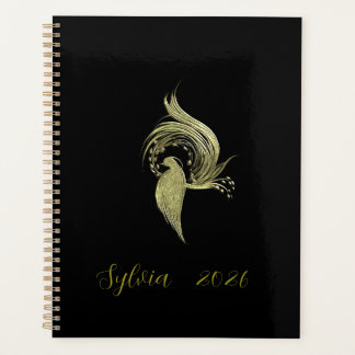 Elegant Nature Art on Black notebook プランナー手帳