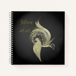 Elegant Nature Art on Black notebooks  ノートブック