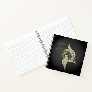 Elegant Nature Art on Black notebooks  ノートブック