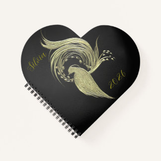 Elegant Nature Art on Black notebooks  ノートブック