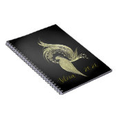 Elegant Nature Art on Black notebooks  ノートブック (右側)