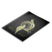 Elegant Nature Art on Black notebooks  ノートブック (左側)