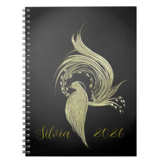 Elegant Nature Art on Black notebooks  ノートブック