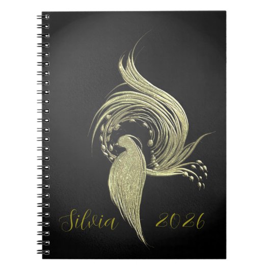 Elegant Nature Art on Black notebooks  ノートブック (正面)