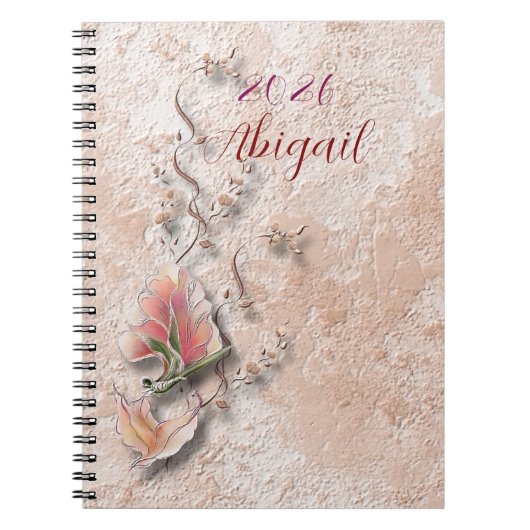 Elegant Nature Embossed spiral notebook  ノートブック (正面)