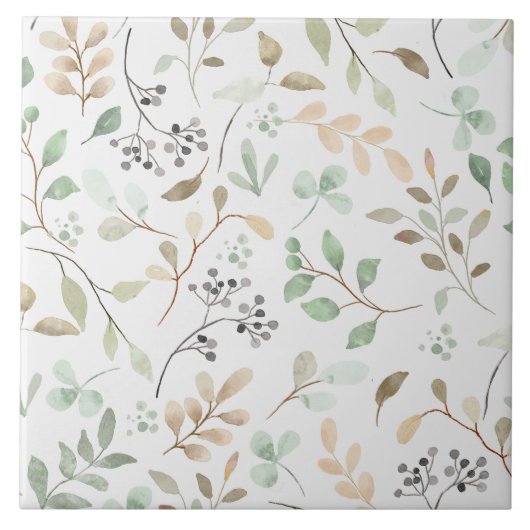 Elegant Nature Floral Decorative Tile Accent タイル (正面)