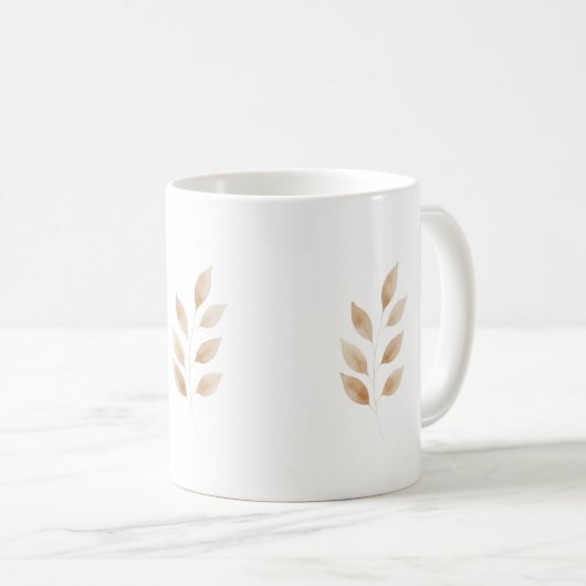 Elegant Nature-Inspired Coffee Cup in Neutral コーヒーマグカップ (正面右)