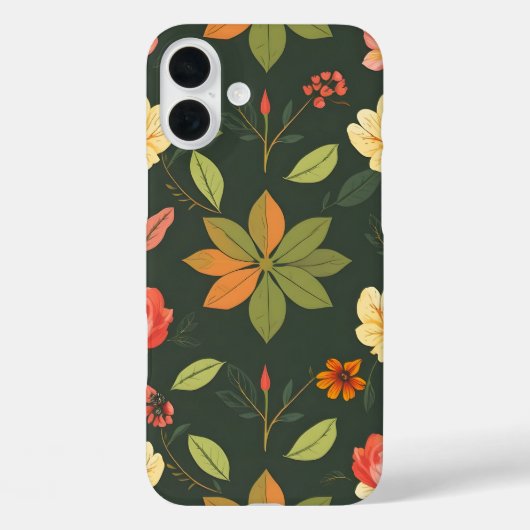 Elegant Nature iPhone16 Case - Vibrant Digital Pri Case-Mate iPhoneケース (裏面)