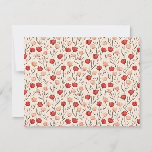 Elegant Nature Tulip Flower Wedding Rsvp Card (裏面)