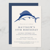 Elegant Nautical Anchor Adult Party Invitation  招待状 (正面/裏面)