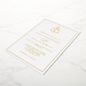 Elegant Nautical Anchor Monogram Wedding All Gold  箔招待状 (回転した状態)