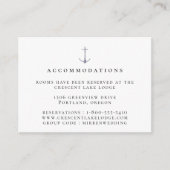 Elegant Nautical Anchor Wedding Accommodations エンクロージャーカード (正面)