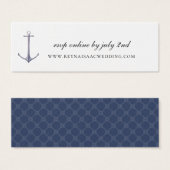 Elegant Nautical Anchor Wedding Website RSVP (正面&裏面)