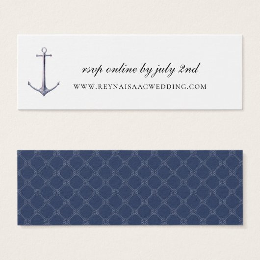 Elegant Nautical Anchor Wedding Website RSVP (正面&裏面)