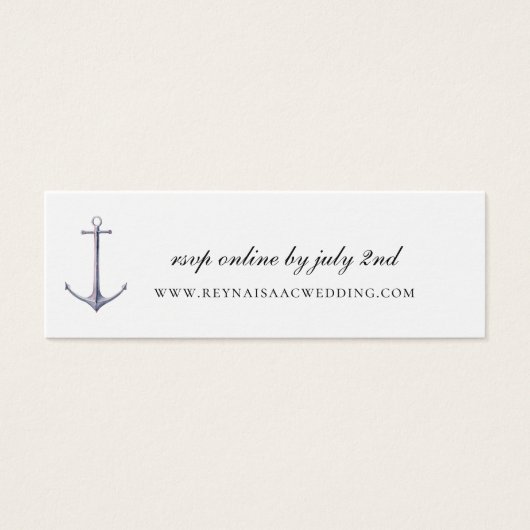 Elegant Nautical Anchor Wedding Website RSVP (正面)