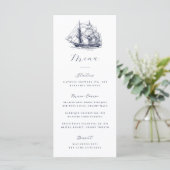 Elegant Nautical Boat Illustration Wedding メニュー (スタンド正面)
