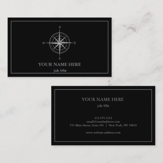 Elegant Nautical Compass  名刺 (正面/裏面)