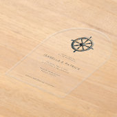 Elegant Nautical Ship Wheel Invitation アクリル招待状 (レイダウン)