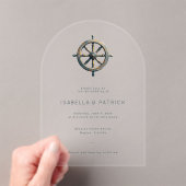 Elegant Nautical Ship Wheel Invitation アクリル招待状 (インサイチュ (ポータブル))