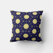 Elegant Navy and Gold Geometric Tile Pattern クッション (裏面)