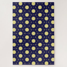 Elegant Navy and Gold Geometric Tile Pattern ジグソーパズル