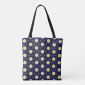 Elegant Navy and Gold Geometric Tile Pattern トートバッグ (裏面)