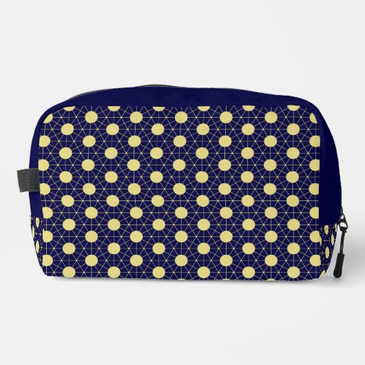 Elegant Navy and Gold Geometric Tile Pattern ドップキット (正面)