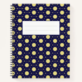Elegant Navy and Gold Geometric Tile Pattern ノートブック