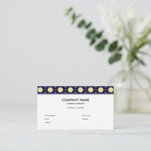 Elegant Navy and Gold Geometric Tile Pattern 名刺 (スタンド正面)
