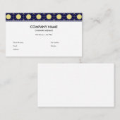 Elegant Navy and Gold Geometric Tile Pattern 名刺 (正面/裏面)