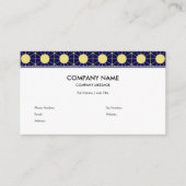 Elegant Navy and Gold Geometric Tile Pattern 名刺 (正面)