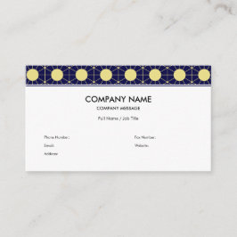 Elegant Navy and Gold Geometric Tile Pattern 名刺
