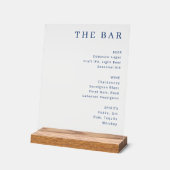 Elegant Navy Beverage Guide アクリルサイン (傾斜)