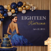 Elegant Navy Blue 18th Banner 横断幕