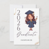 Elegant Navy Blue and Gold Graduation Party  招待状 (裏面)