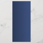 Elegant Navy Blue and Gold Wedding Menu Card メニュー (裏面)