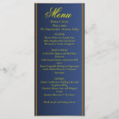 Elegant Navy Blue and Gold Wedding Menu Card メニュー (正面)