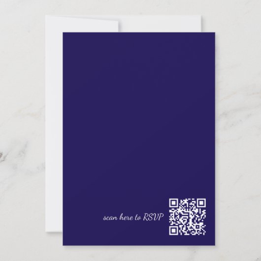 Elegant Navy Blue Bachelor Party  QR Code 招待状 (裏面)