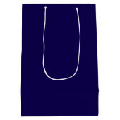 Elegant Navy Blue Birthday Gift Bag with White Bow ミディアムペーパーバッグ (裏面)