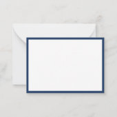 Elegant Navy Blue Border Monogram ノートカード (裏面)