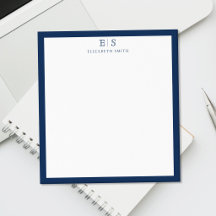 Elegant Navy Blue Border Monogram