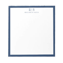 Elegant Navy Blue Border Monogram