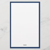 Elegant Navy Blue Border Monogram 便箋 (裏面)