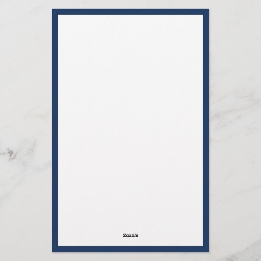 Elegant Navy Blue Border Monogram 便箋 (裏面)