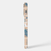 Elegant Navy Blue Botanical Rabbit Pattern Phone C iPhoneケース (左側面)