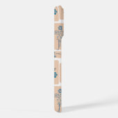 Elegant Navy Blue Botanical Rabbit Pattern Phone C iPhoneケース (右側面)