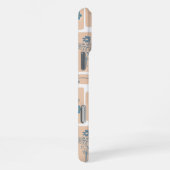 Elegant Navy Blue Botanical Rabbit Pattern Phone C iPhoneケース (右側面)