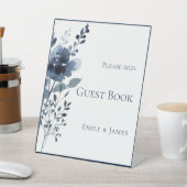 Elegant Navy Blue Botanical Wedding 台座サイン (インサイチュ)